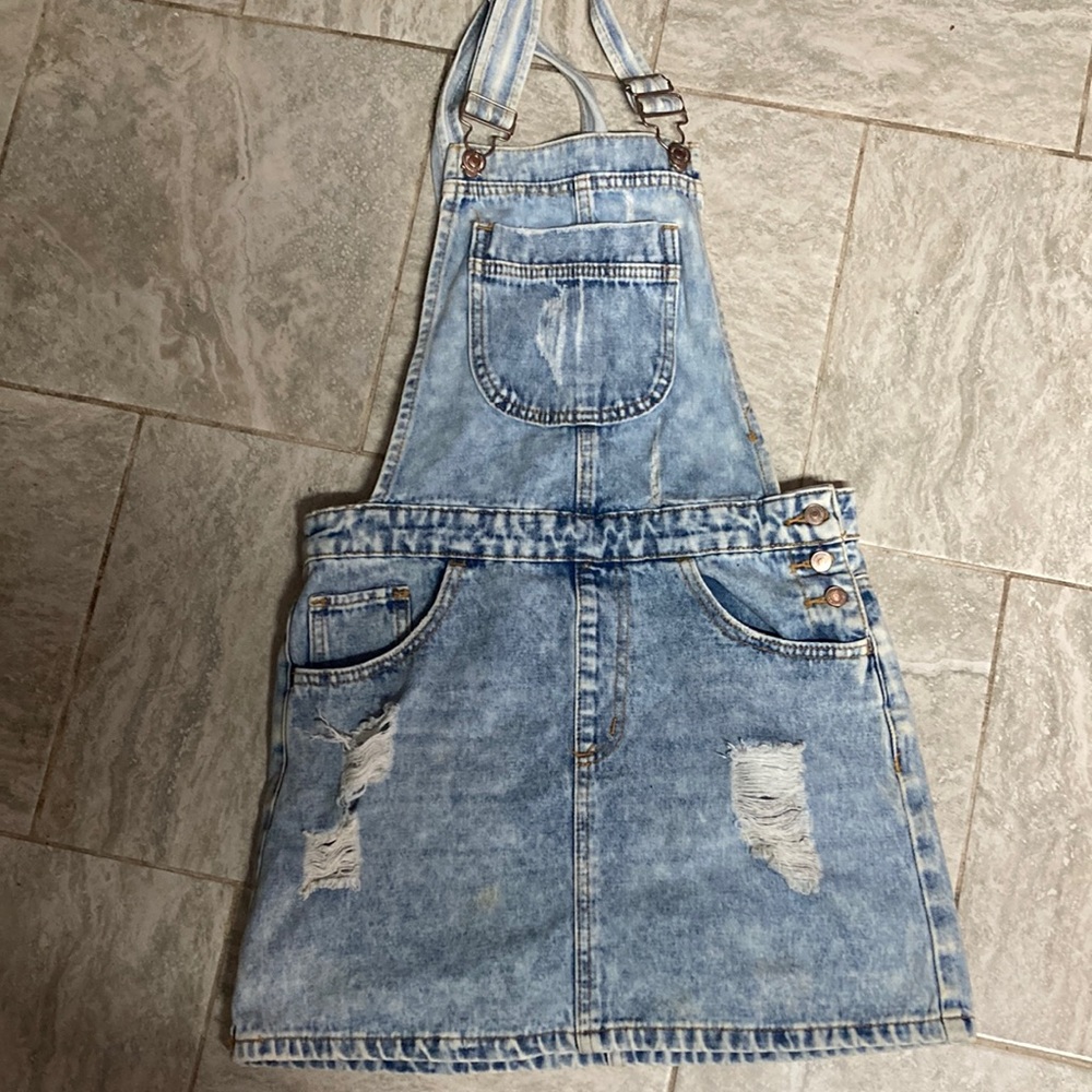 Forever 21 Light Wash Overalls